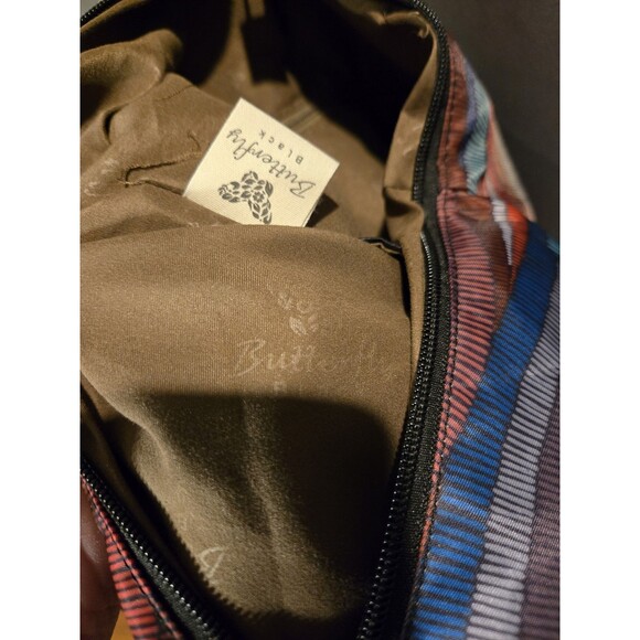 Black Butterfly Abstract Multicolor Convertible AntiTheft Backpack Bag Purse - Picture 4 of 9